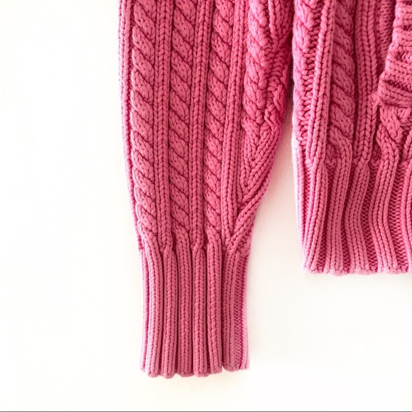 GAP Pink Ribbed Front Zip Long Sleeve Cardigan M - Picture 5 of 8